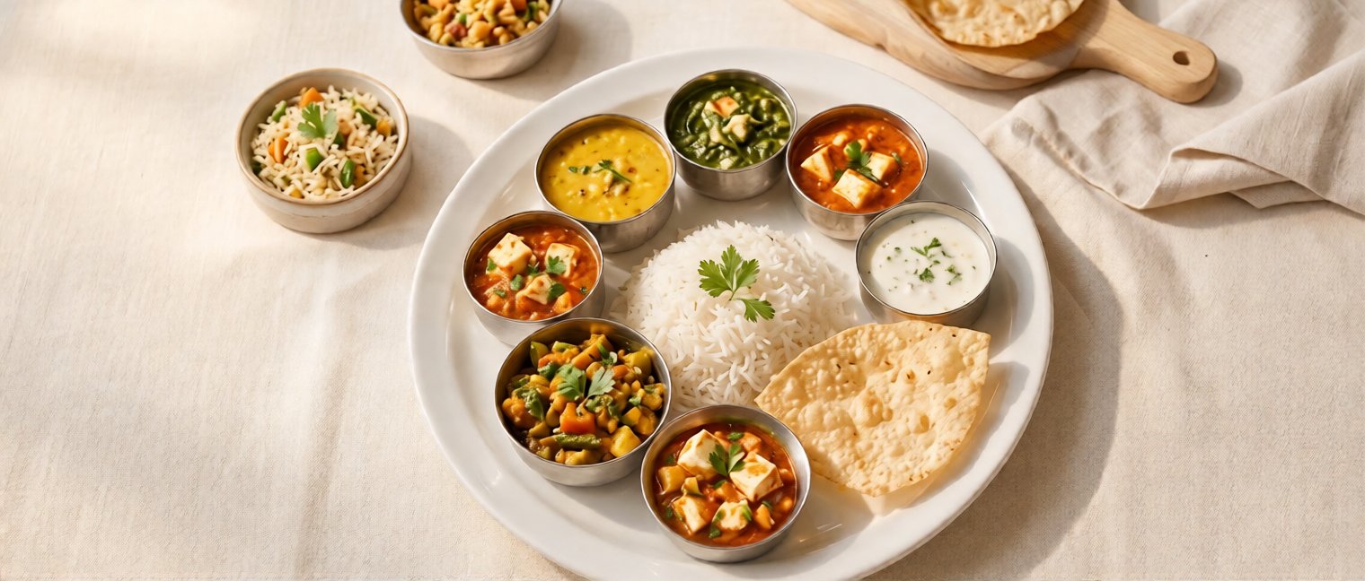 Pure vegetarian thali at Barsana Resort Patna